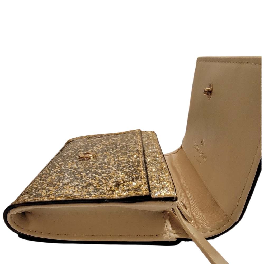 Kate Spade Gold Glitter Card Holder/Box Included - Picture 4 of 6
